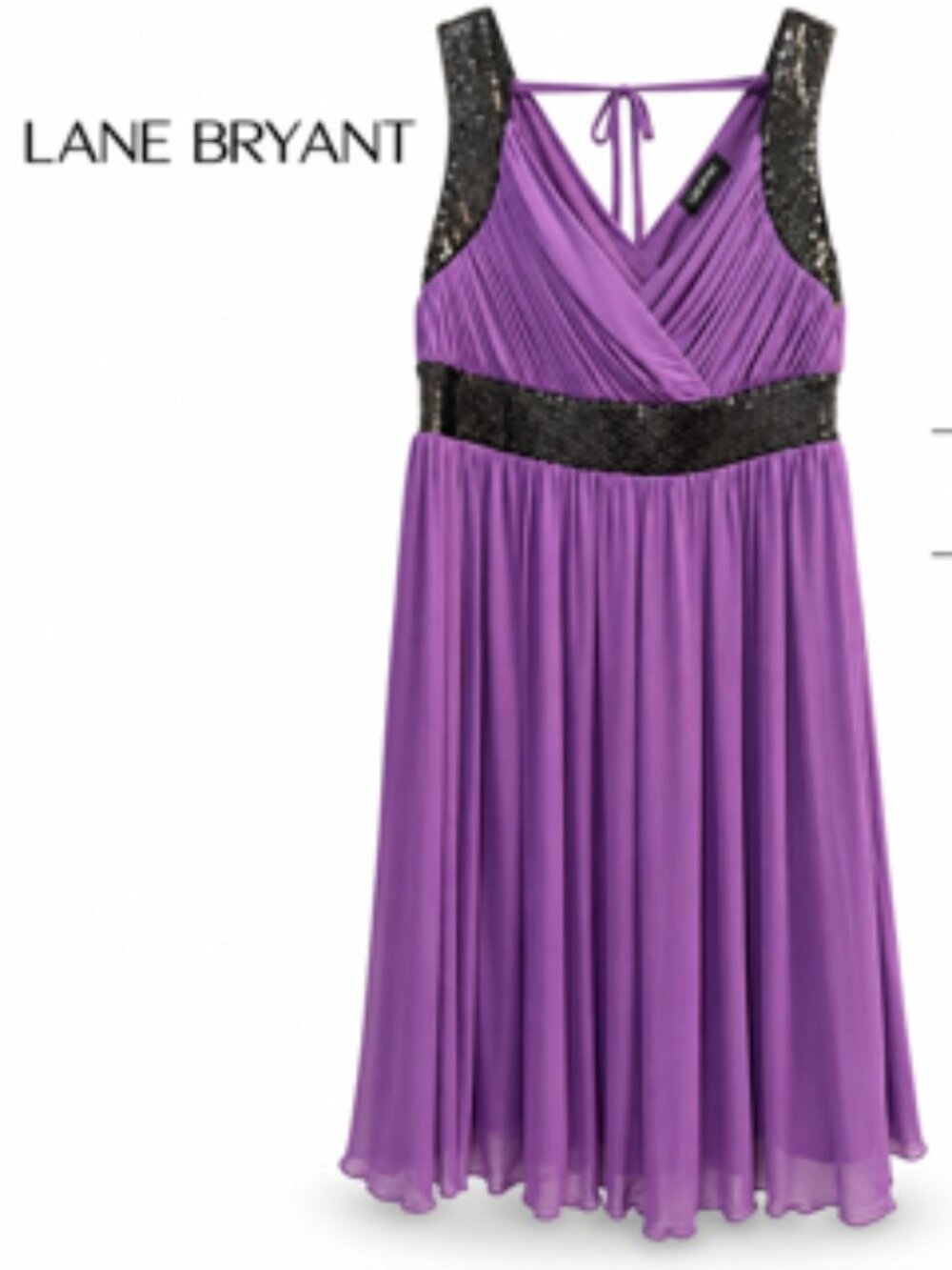 Lane Bryant Purple & Black Sequin Party Dress - Size 14